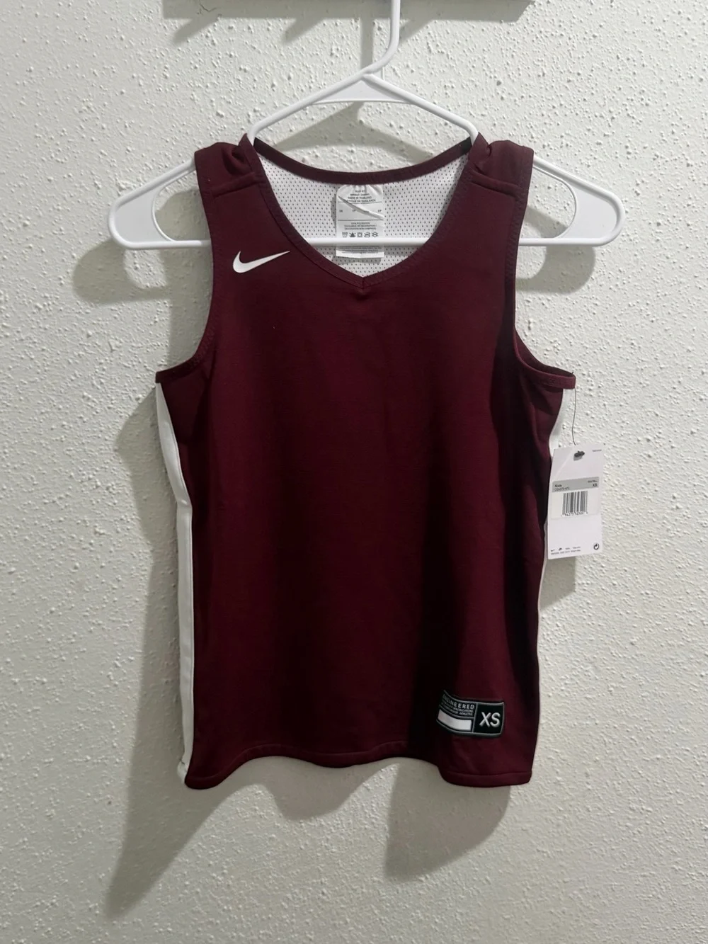 Nike Kids Maroon and White Tank Top
